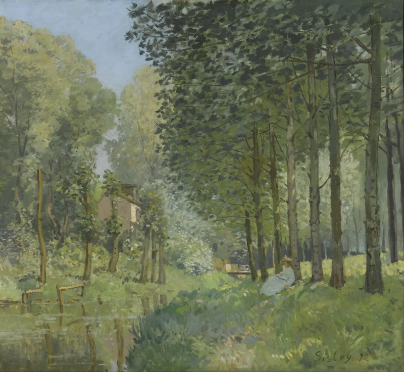 El Descanso junto a un arroyo. Linde del bosque - Alfred Sisley