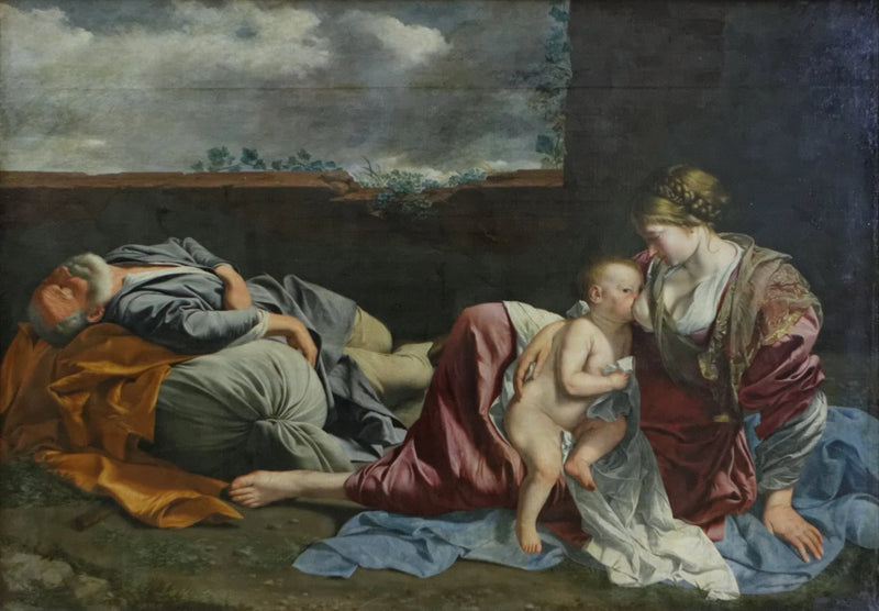El reposo de la Sagrada Familia durante la huida a Egipto - Orazio Gentileschi