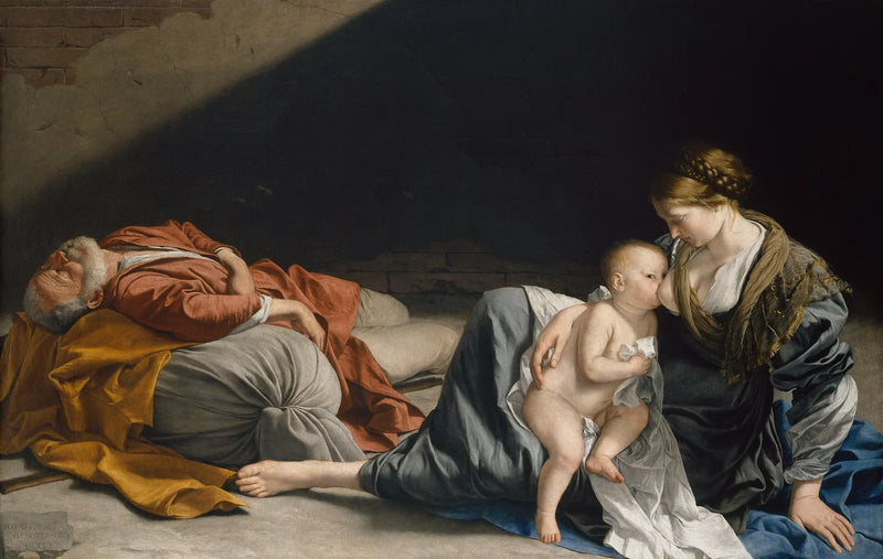 El reposo de la Sagrada Familia durante la huida a Egipto - Orazio Gentileschi