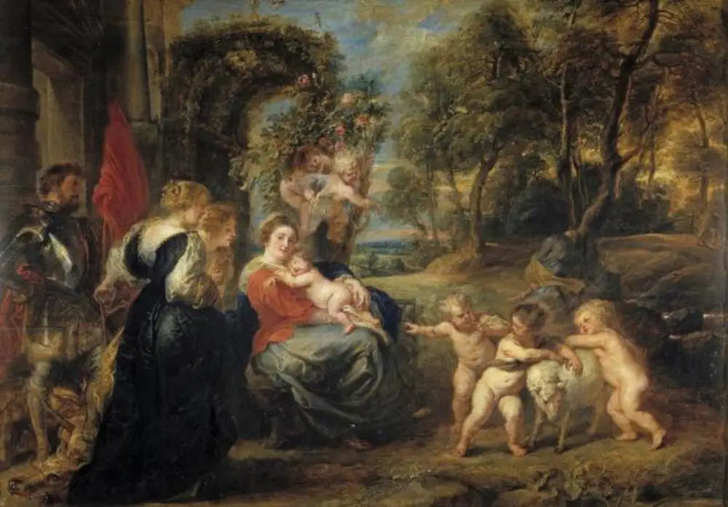 El descanso durante la huida a Egipto con los santos - Pedro Pablo Rubens