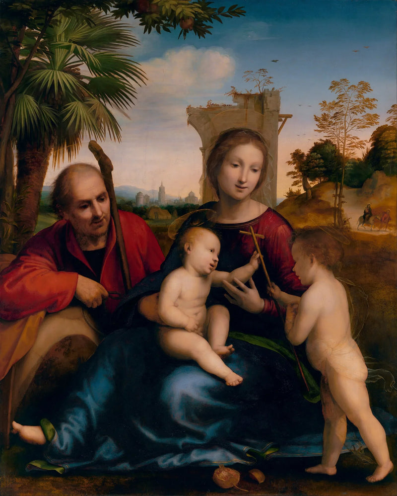 El descanso durante la huida a Egipto con san Juan Bautista - Fra Bartolomeo