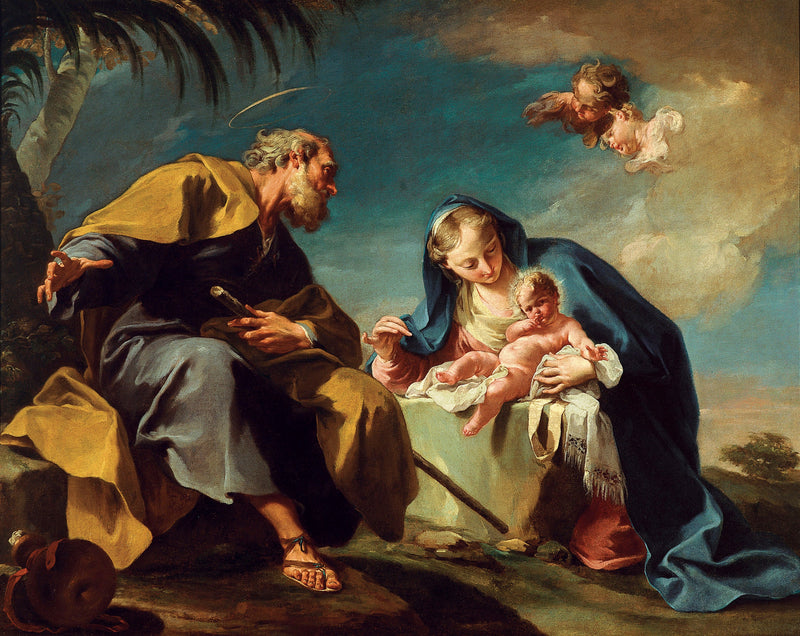 El Reposo durante la huida a Egipto - Giovanni Battista Pittoni