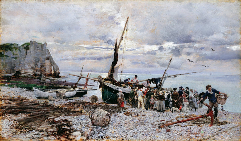 El regreso de los barcos de pesca, Étretat - Giovanni Boldini