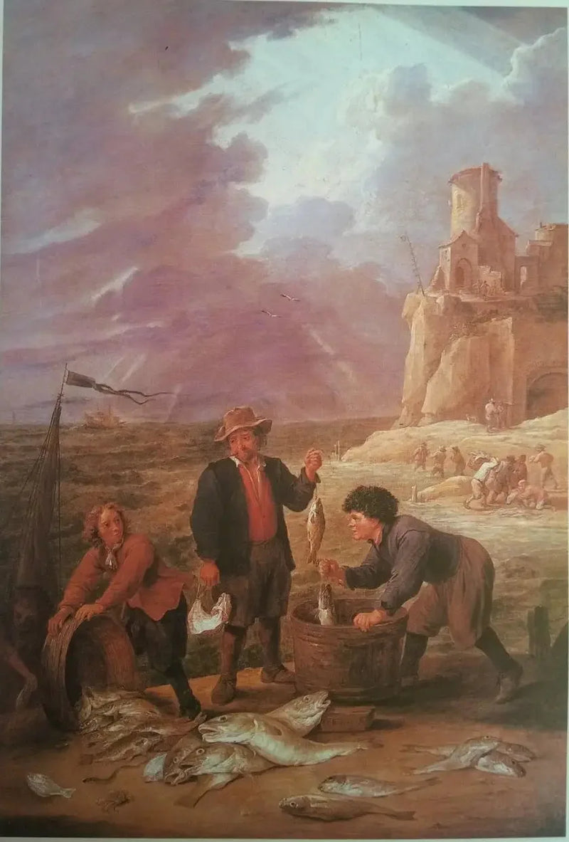 El regreso de los pescadores con sus capturas - David Teniers el Joven