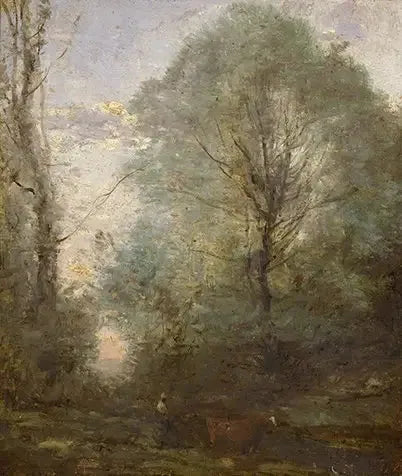 El regreso del pequeño bouvier - Jean-Baptiste Camille Corot