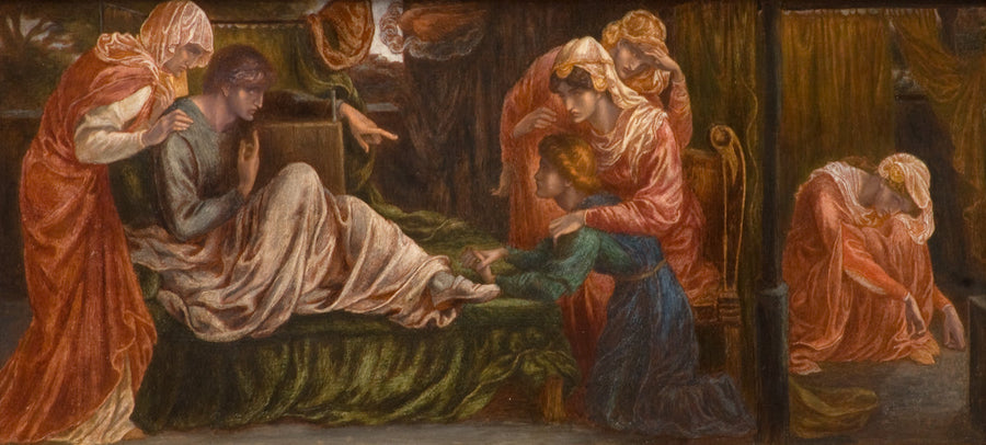 El sueño de Dante el día de la muerte de Beatriz (predela, panel derecho) - Dante Gabriel Rossetti