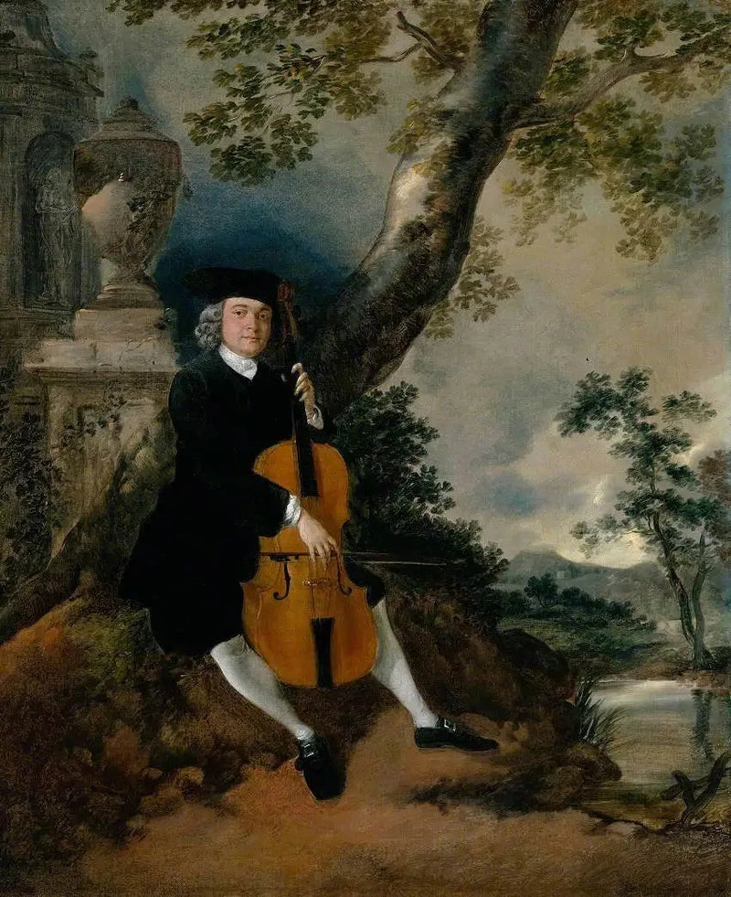 El reverendo John Chafy tocando el violonchelo en un paisaje - Thomas Gainsborough
