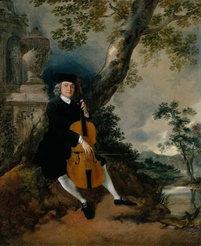 El reverendo John Chafy tocando el violonchelo en un paisaje - Thomas Gainsborough