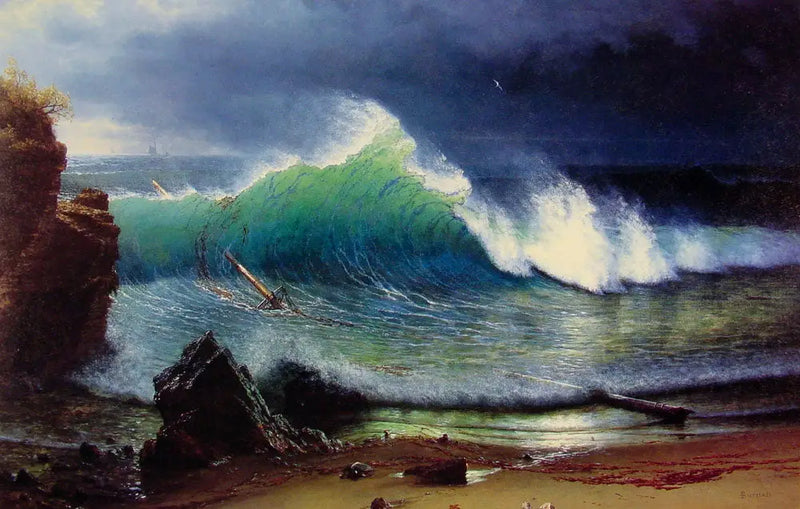 La orilla del mar turquesa - Albert Bierstadt