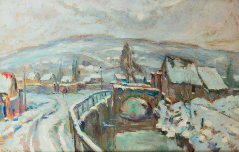 El Robec bajo la nieve en los alrededores de Rouen - Robert Antoine Pinchon