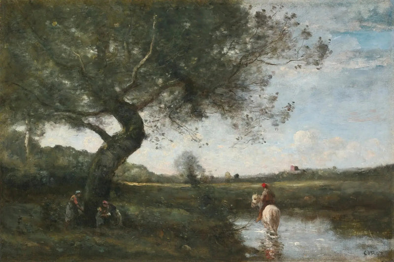 El arroyo con el caballo blanco - Jean-Baptiste Camille Corot