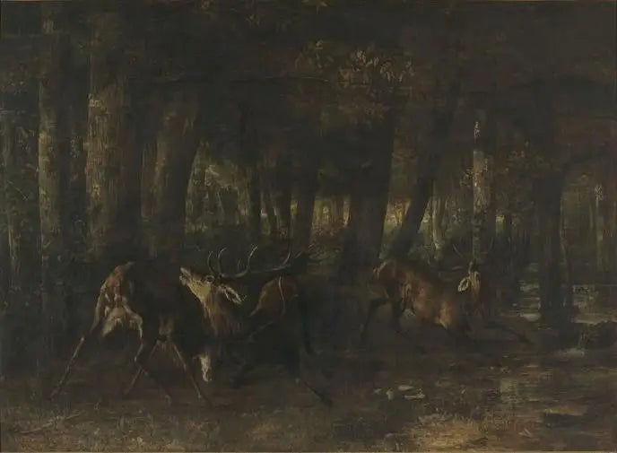 El camino de la primavera. Combate de ciervos - Gustave Courbet