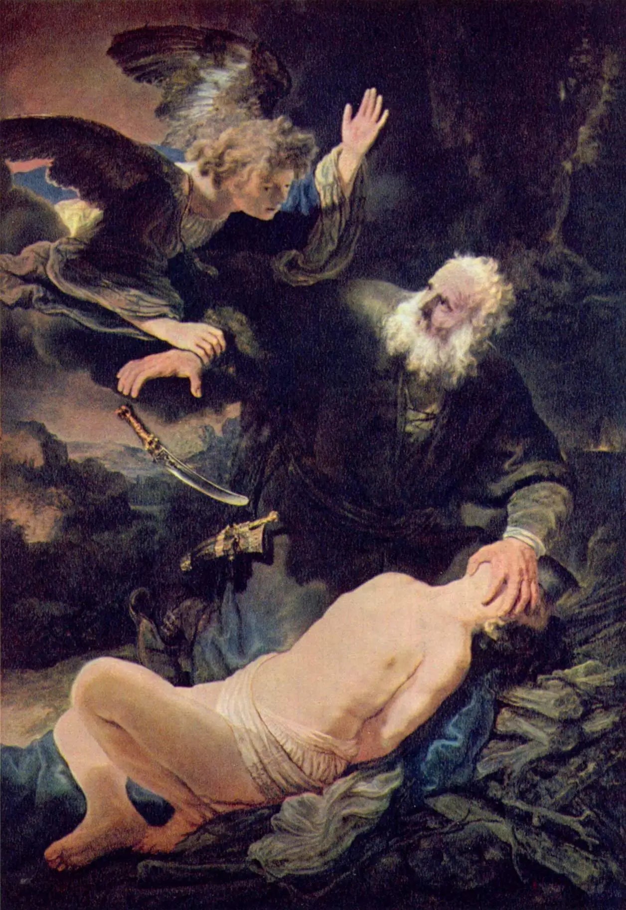 Le Sacrifice d'Isaac - Rembrandt image 1 copie de tableau peinte à la main