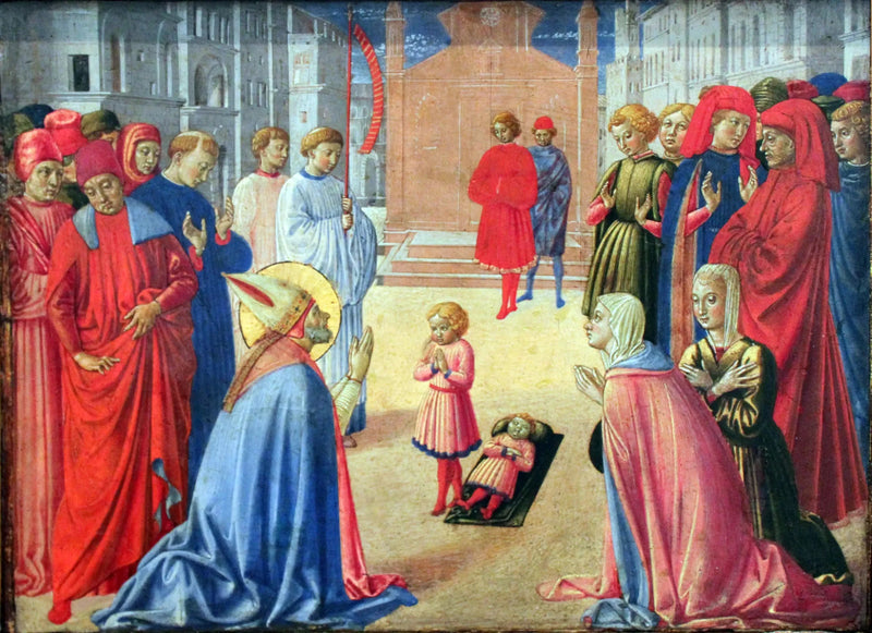 El santo Zénobe resucita a un niño muerto - Benozzo Gozzoli