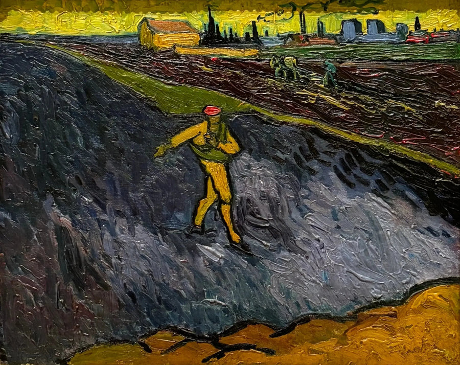 El Sembrador: los alrededores de Arles de fondo - Vincent van Gogh