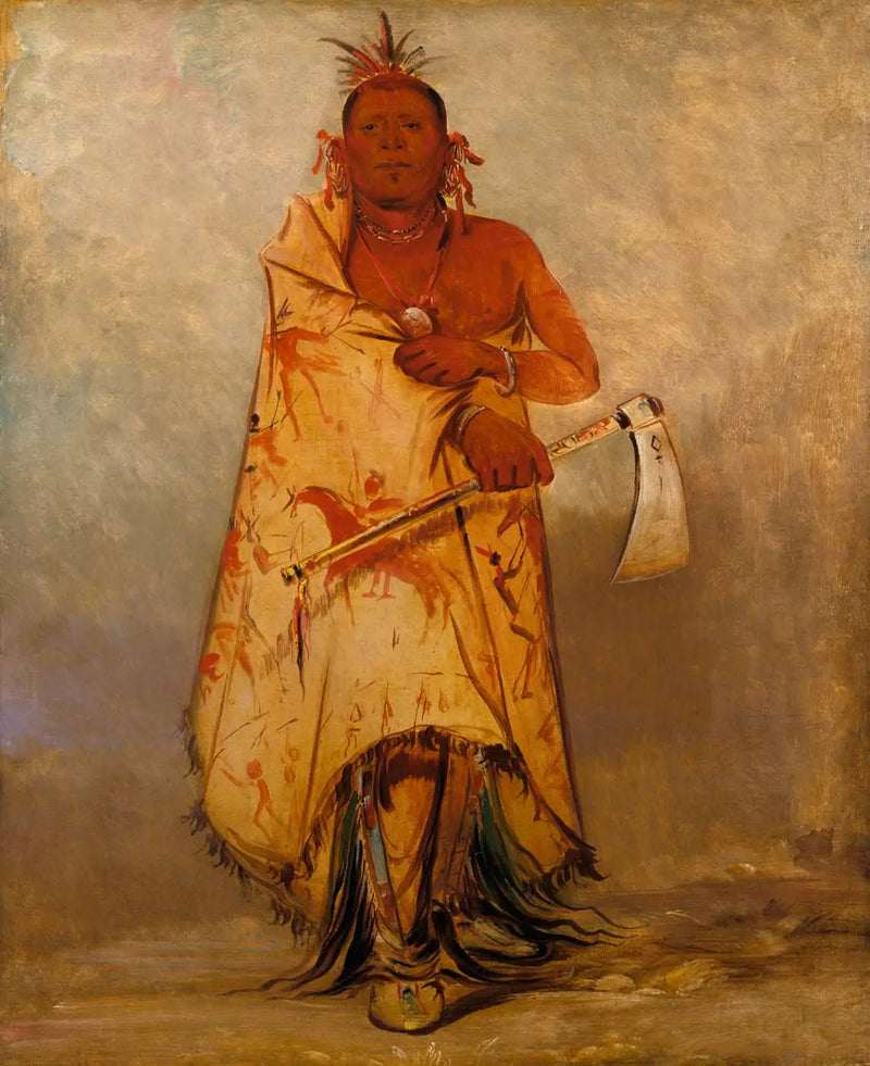 Le-sháw-loo-láh-le-hoo, Gran Alce, jefe de los Skidi (Lobo) Pawnee - George Catlin
