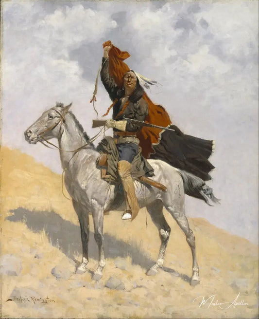 Le signal de la couverture - Frederic Remington - Reproductions de tableaux et peintures haut de gamme