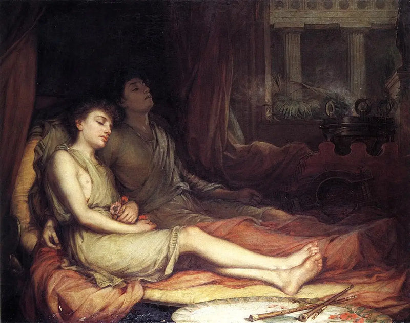 El sueño y la muerte de su medio hermano - John William Waterhouse