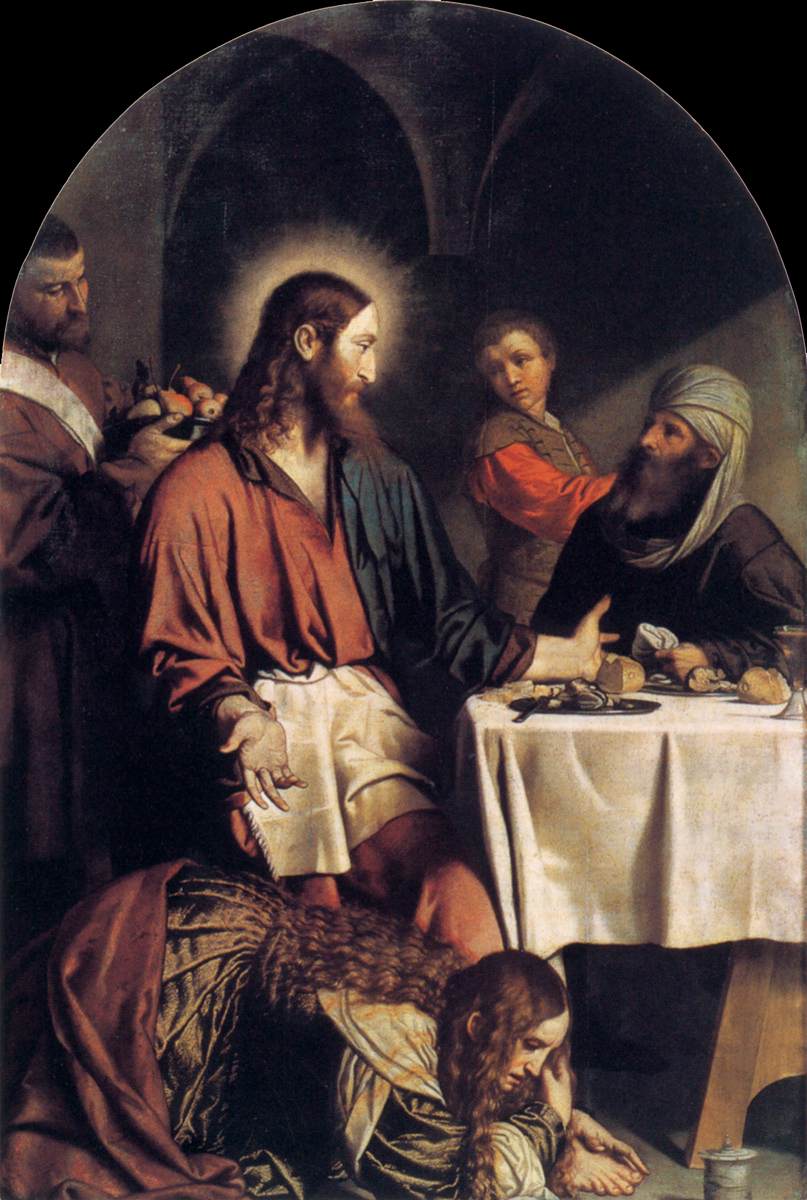 Le souper chez Simon le pharisien - Alessandro Bonvicino image 1 tableau peint à l’huile sur toile