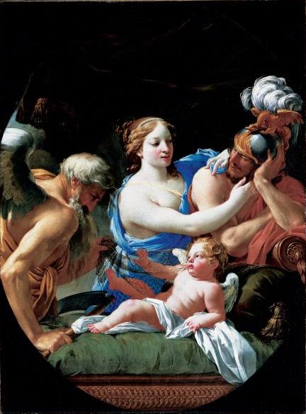 El tiempo descubre el amor de Venus y Marte - Simon Vouet