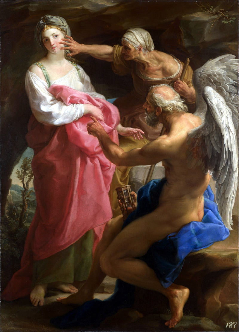 El Tiempo ordena a la Vejez destruir la Belleza - Pompeo Batoni