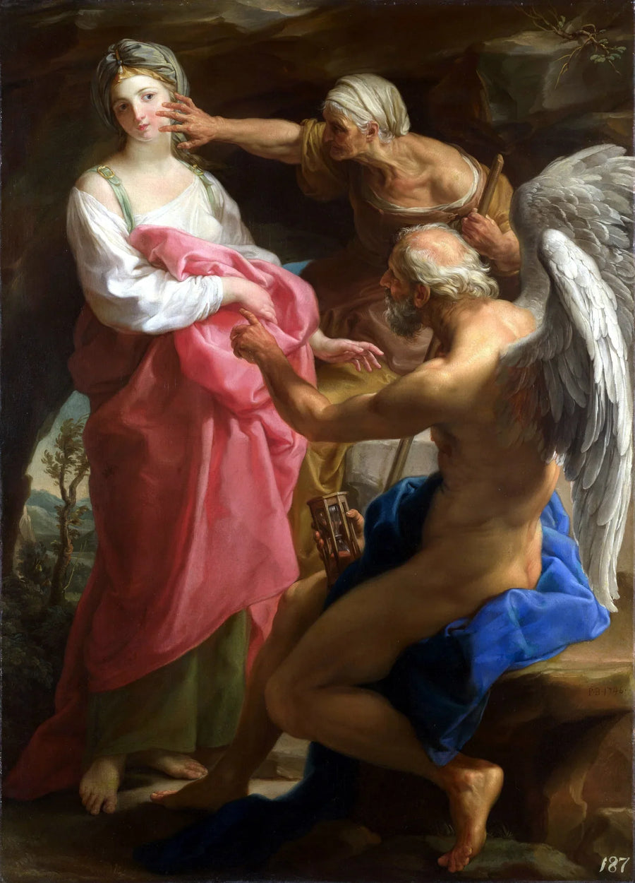 El Tiempo ordena a la Vejez destruir la Belleza - Pompeo Batoni