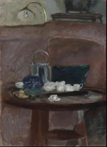 El té, ramo de violetas - Pierre Bonnard