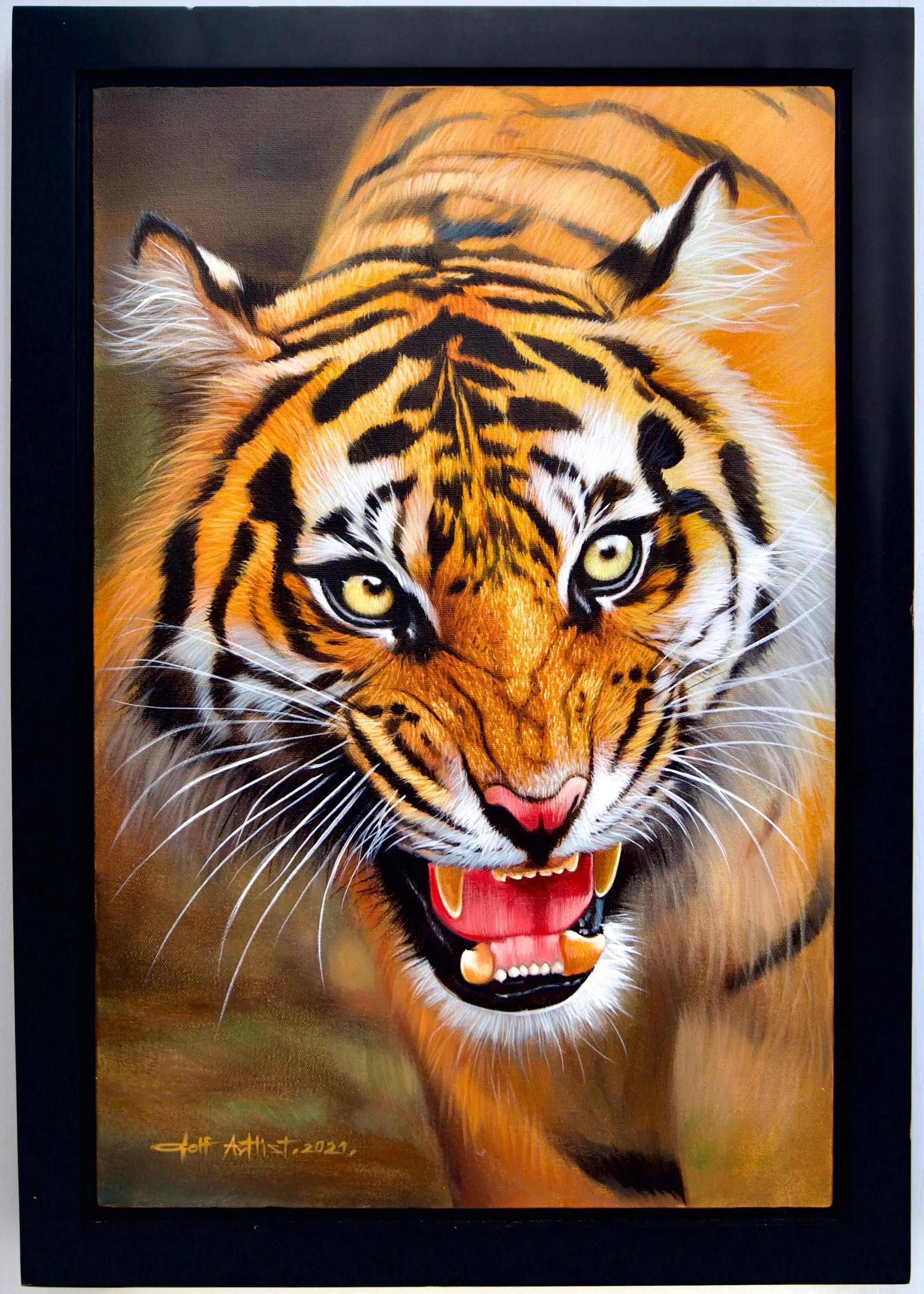 The Protective Tiger - Khanitha | 40 x 60 cm Reproductions de tableaux à la peinture à l’huile