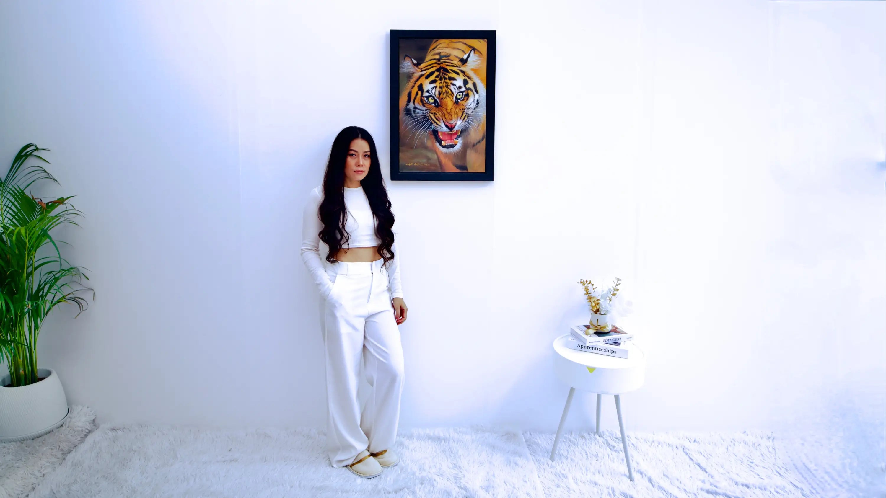 The Protective Tiger - Khanitha | 40 x 60 cm Reproductions de tableaux à la peinture à l’huile