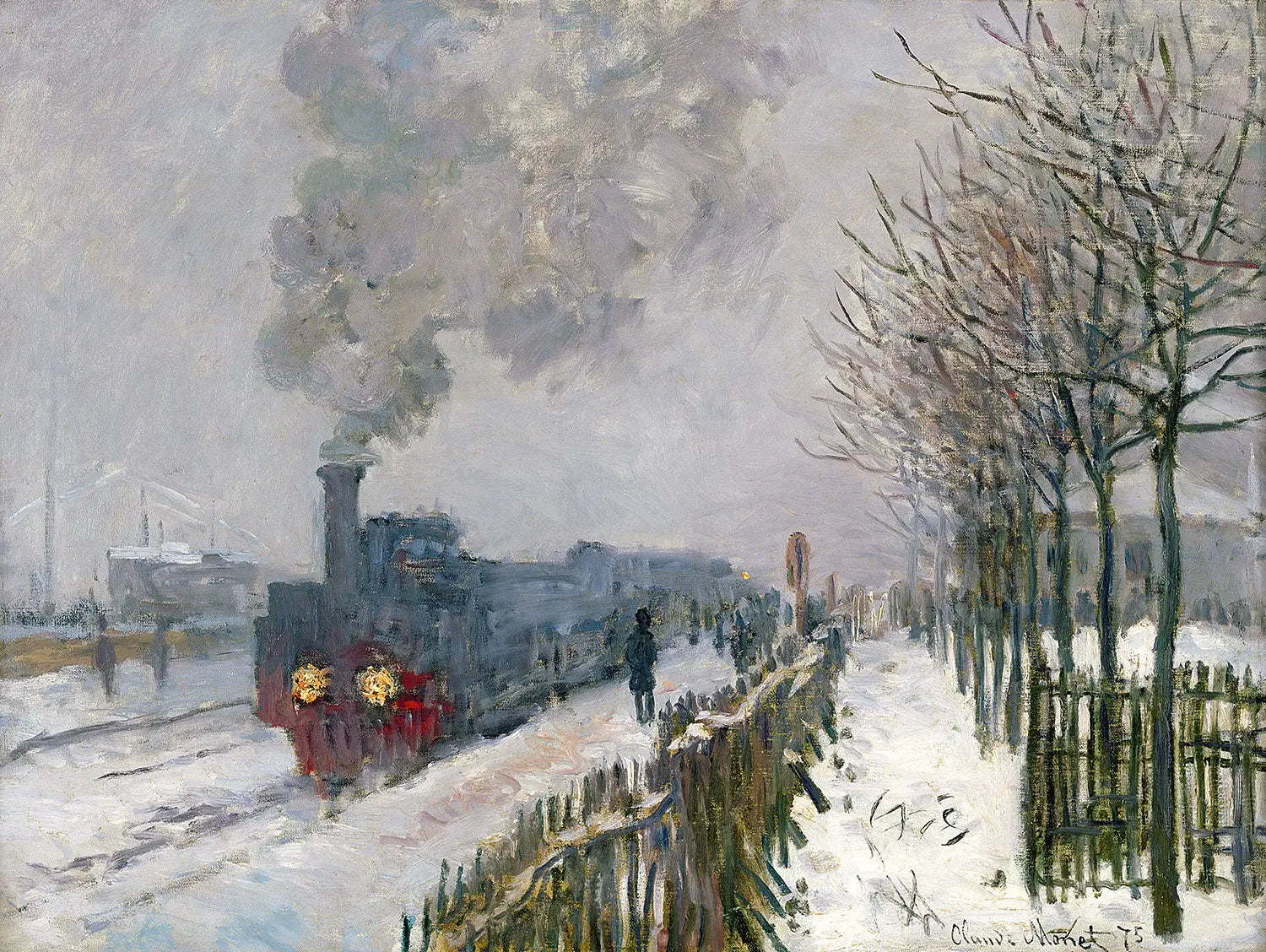 Reproduction du tableau « Le Train dans la neige - Claude Monet » par Alpha Reproduction en peinture à l’huile