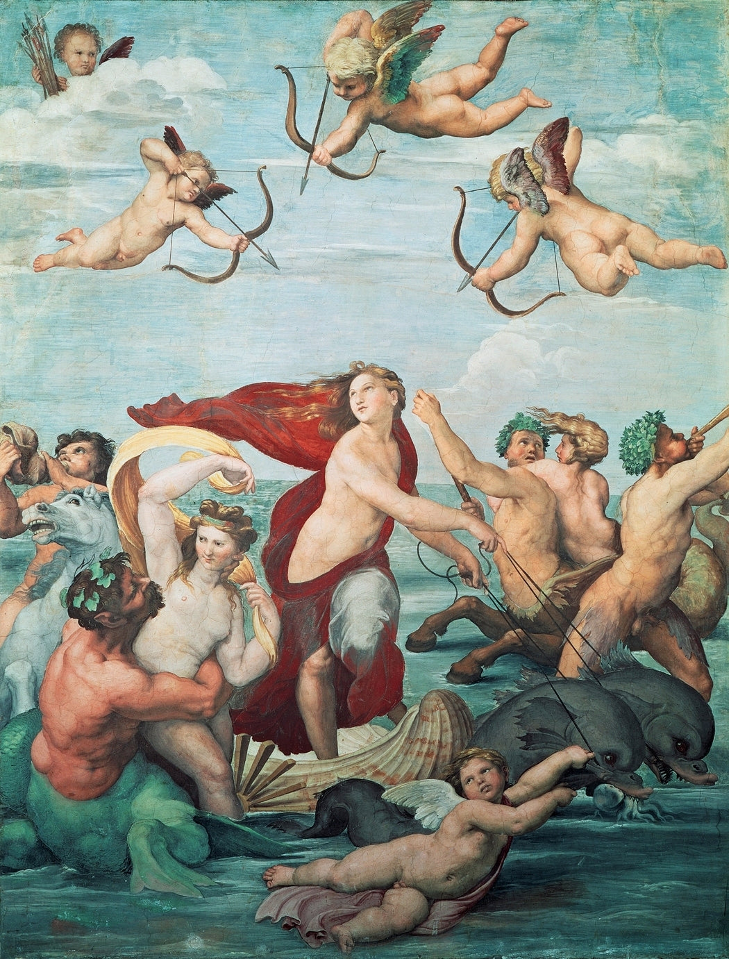 Reproduction du tableau « Le Triomphe de Galatée - Raphaël Sanzio » par Alpha Reproduction en peinture à l’huile