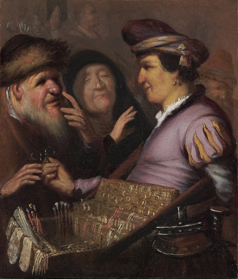El vendedor de gafas (Un vendedor ambulante vendiendo gafas, Vista) - Rembrandt