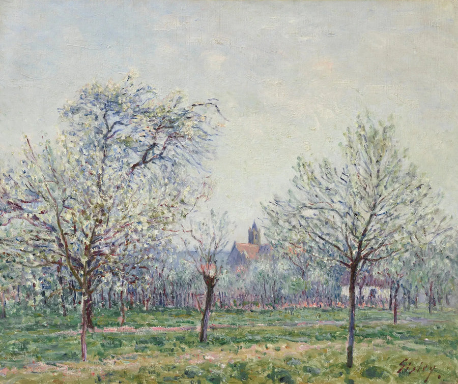 El huerto en Moret-sur-Loing, primavera - Alfred Sisley