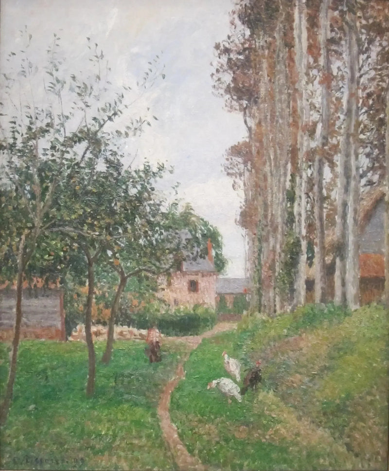El Huerto de la Mansión de Ango con las Gallinas, Varengeville - Camille Pissarro