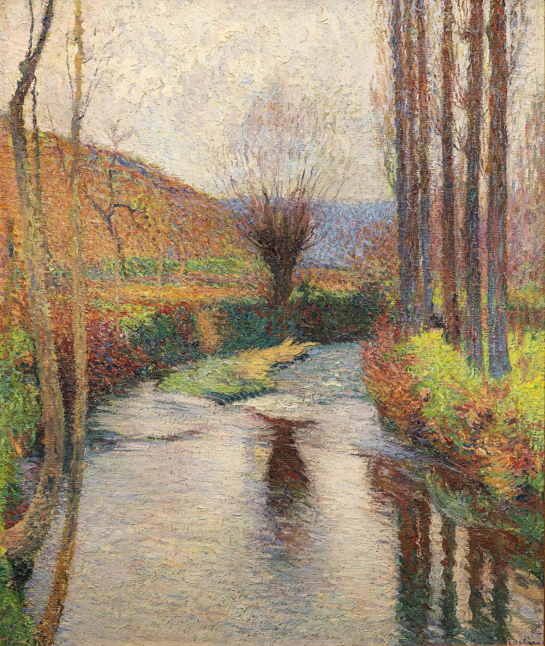 Le Vert aux peupliers et au saule - Henri-Jean Guillaume Martin image 1 copie peinte à la main à l’huile