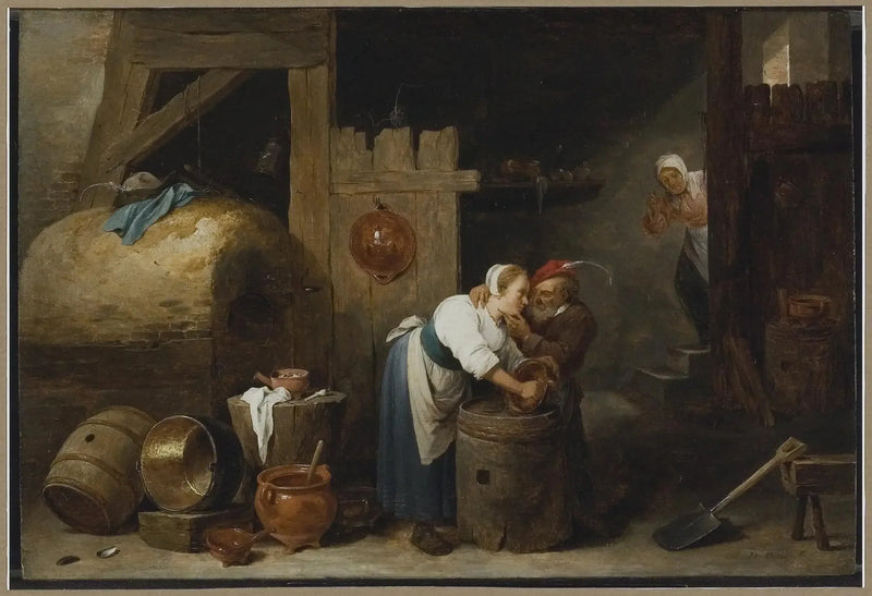 El anciano y la joven mujer - David Teniers el Joven