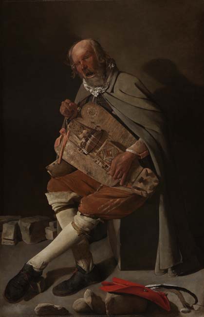 Le Vieilleur - Georges de La Tour image 1 copie de tableau peinte à la main