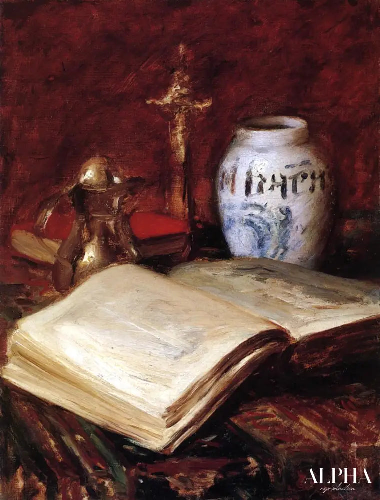 The Old Book - William Merritt Chase - Reproductions de tableaux et peintures haut de gamme