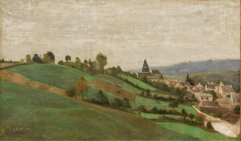 El pueblo de Presles, cerca de Beaumont-sur-Oise - Jean-Baptiste Camille Corot
