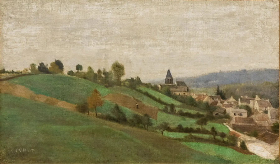 El pueblo de Presles, cerca de Beaumont-sur-Oise - Jean-Baptiste Camille Corot