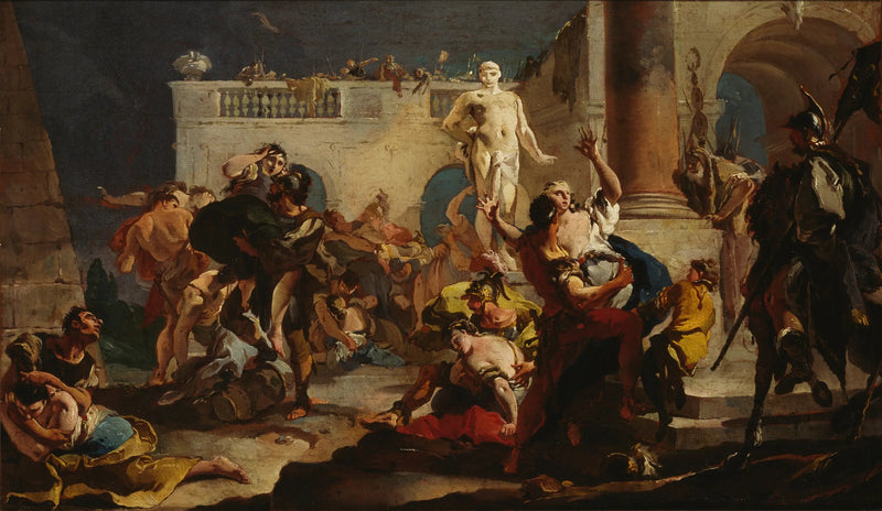 La violación de las Sabinas - Giovanni Battista Tiepolo