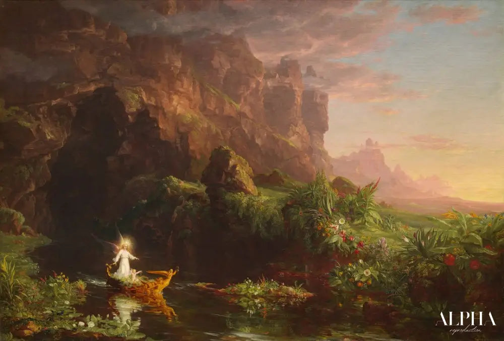 Le voyage de la vie : L'enfance - Thomas Cole - Reproductions de tableaux et peintures haut de gamme