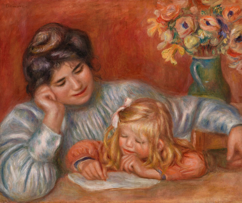 Lección de escritura (La Lección de escritura) - Pierre-Auguste Renoir