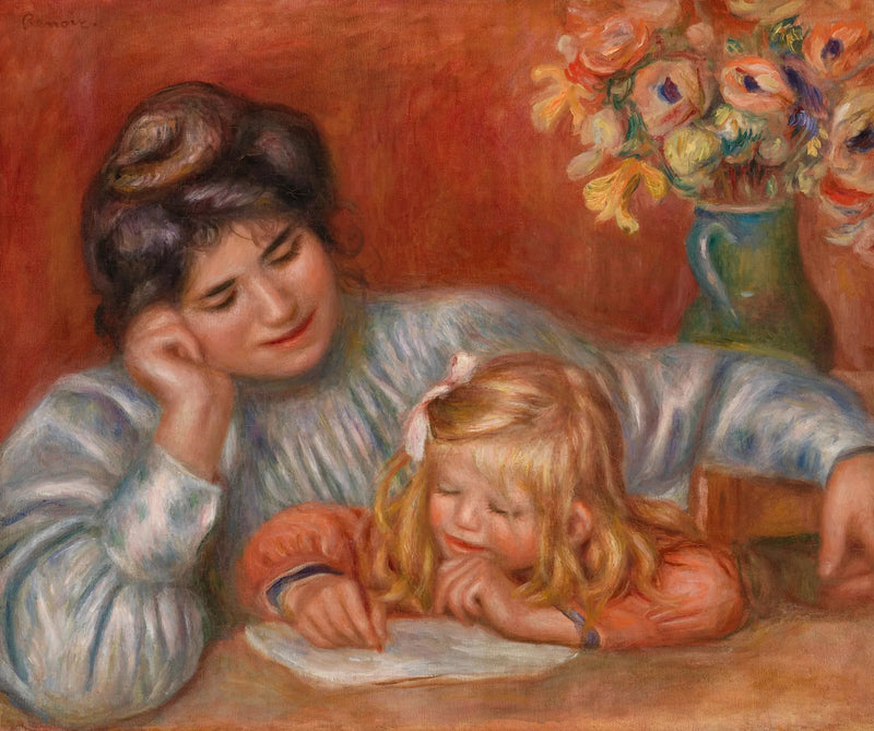 Lección de escritura (La Lección de escritura) - Pierre-Auguste Renoir