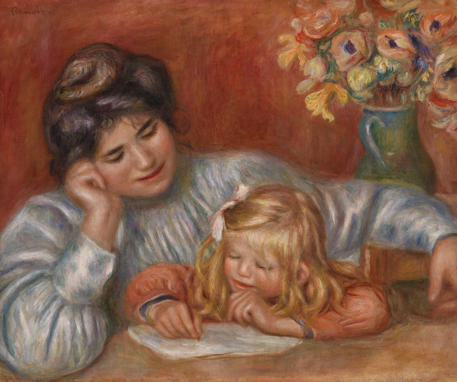 Lección de escritura (La Lección de escritura) - Pierre-Auguste Renoir