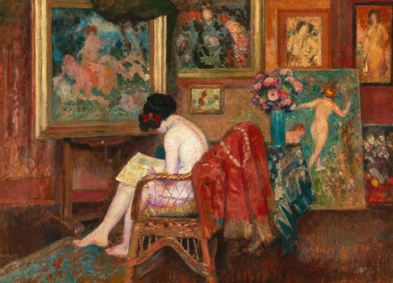 Lectura de modelos en el taller - Georges Lemmen