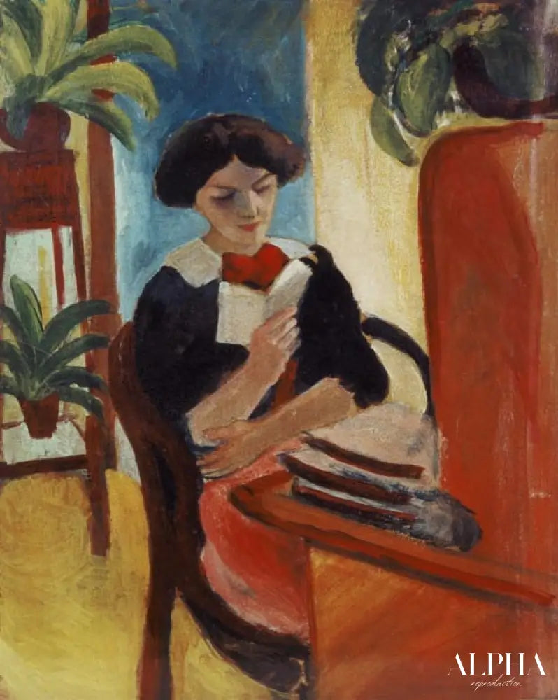 Lecture d'Elizabeth - August Macke - Reproductions de tableaux et peintures haut de gamme