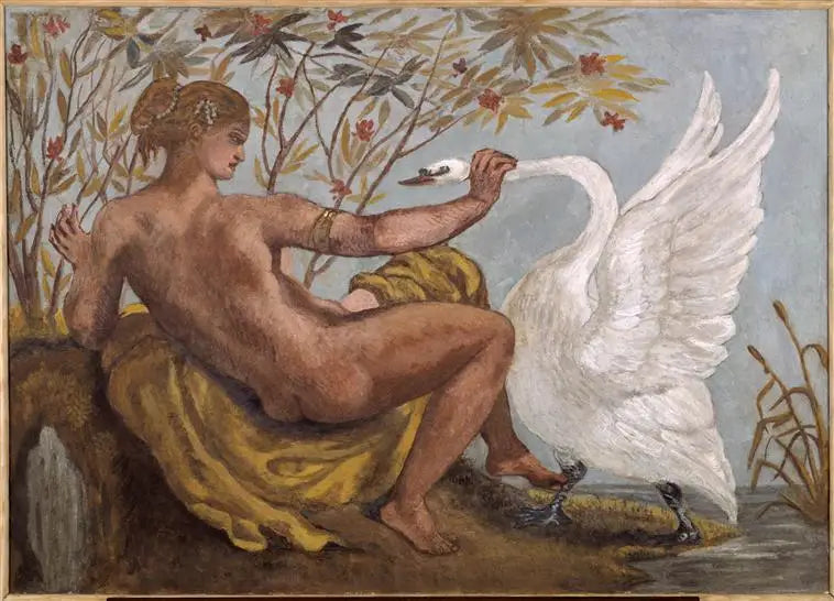 Leda y el Cisne - Eugène Delacroix