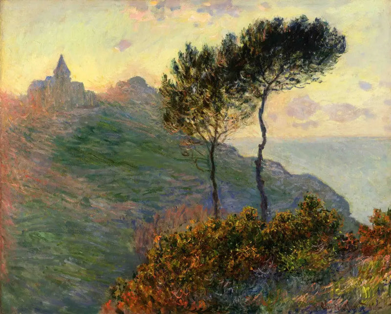 La iglesia de Varengeville a contraluz - Claude Monet