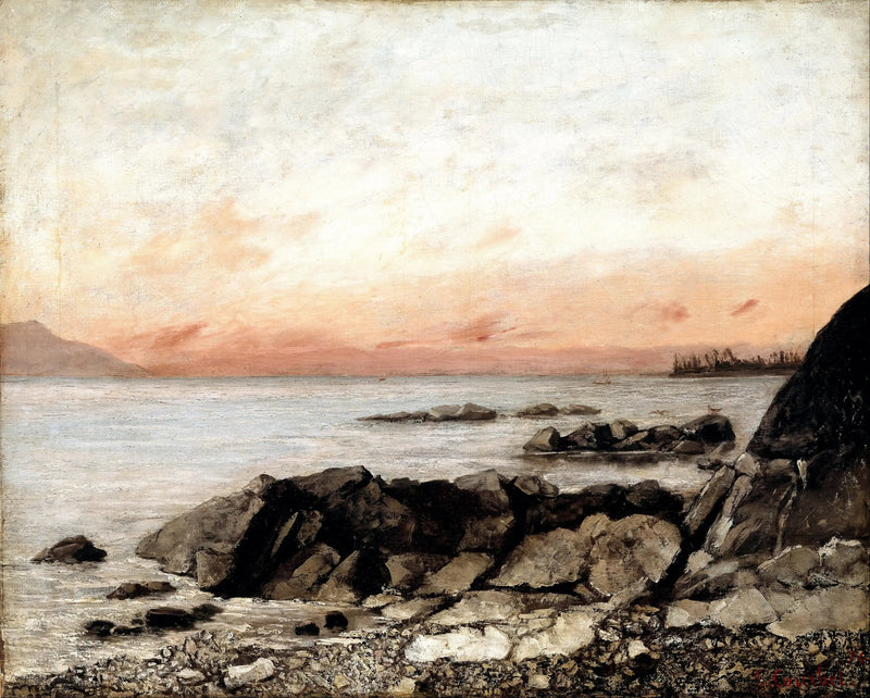 Léman al atardecer - Gustave Courbet